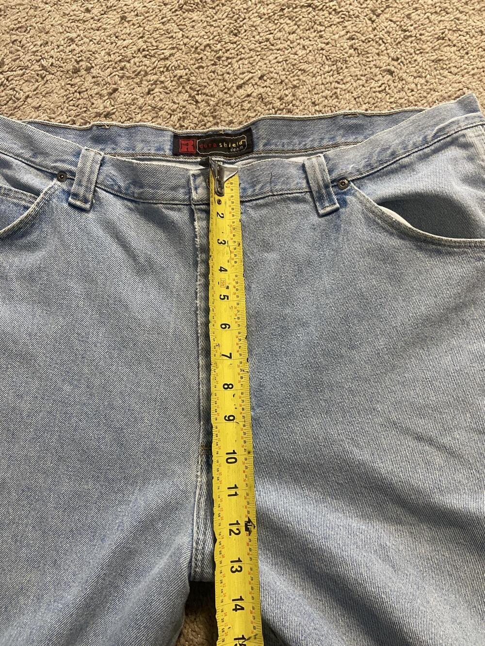 DuraShield Denim Jeans Mens 34x32 Blue Light Wash Relaxed Straight Carpenter - Picture 5 of 8